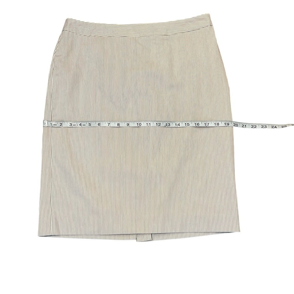 2 Piece Nine West Suite Pin-Striped Tan Cream Women's Blazer & Skirt Size: 10 - Picture 7 of 10